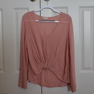 Women's Light Weight Long Sleeve Top Blush Pink